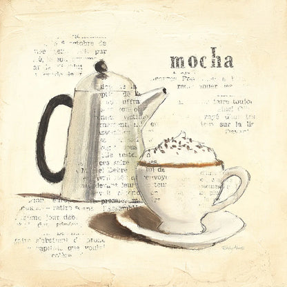 Parisian Coffee I by Emily Adams. SKU 11255a. Archival Giclee Fine art print for wall decor.