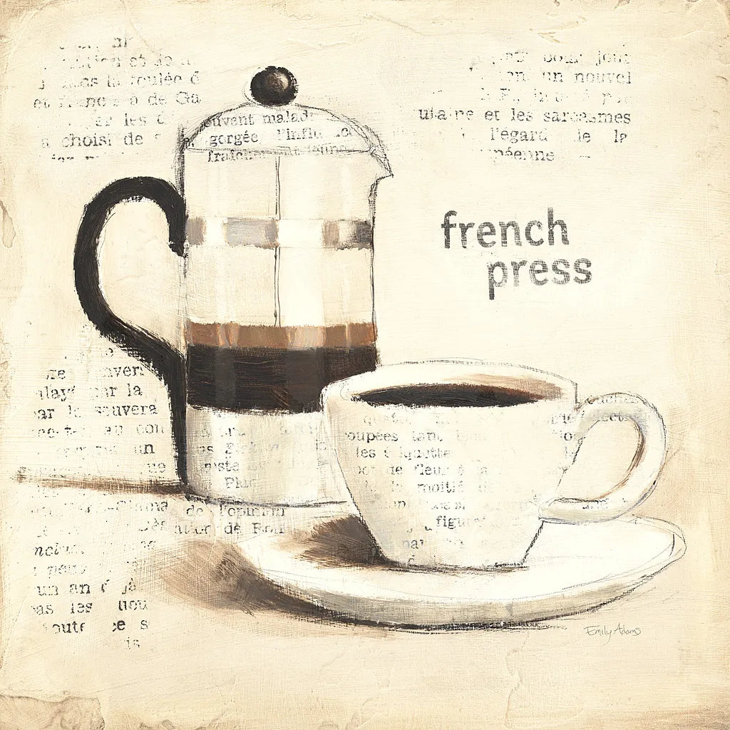 Parisian Coffee III by Emily Adams. SKU 11257a. Archival Giclee Fine art print for wall decor.
