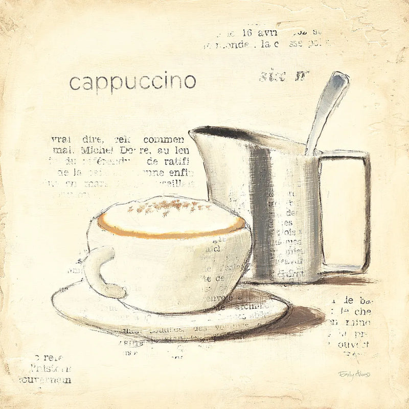 Parisian Coffee IV by Emily Adams. SKU 11258a. Archival Giclee Fine art print for wall decor.