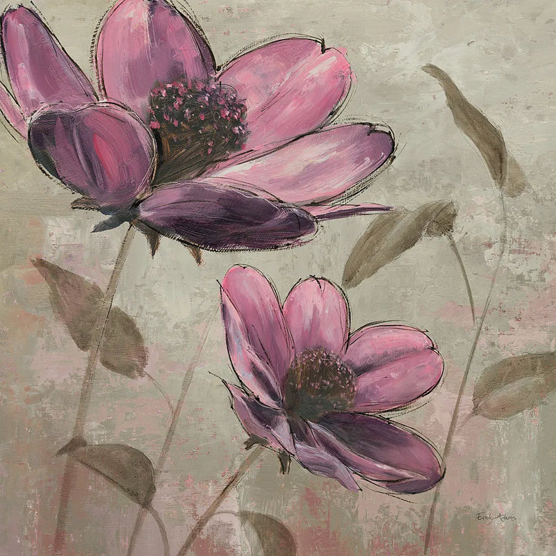 Plum Floral II by Emily Adams. SKU 14990a. Archival Giclee Fine art print for wall decor.