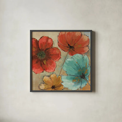 Rainbow III by Emily Adams. Shown in a sleek black glass frame for a contemporary gallery look. Available as an archival giclee rolled canvas, fine art paper, or poster print. SKU 15194a.