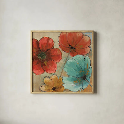 Rainbow III by Emily Adams. Shown in a natural wood glass frame for a timeless modern aesthetic. Available as an archival giclee rolled canvas, fine art paper, or poster print. SKU 15194a.