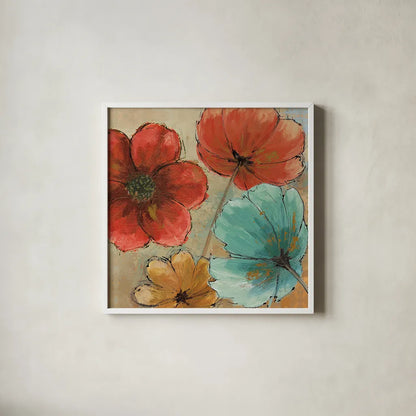 Rainbow III by Emily Adams. Shown in a crisp white glass frame for a clean and minimalist style. Available as an archival giclee rolled canvas, fine art paper, or poster print. SKU 15194a.