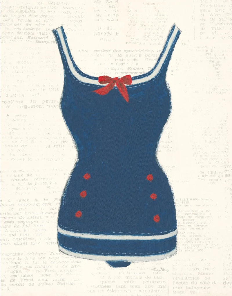 Retro Swimwear I Newsprint by Emily Adams