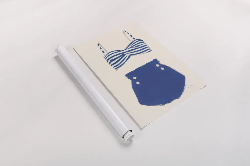 Retro Swimwear II by Emily Adams. shown as a rolled paper print. Available as archival giclee rolled canvas, fine art paper, or poster print. SKU 69132h.