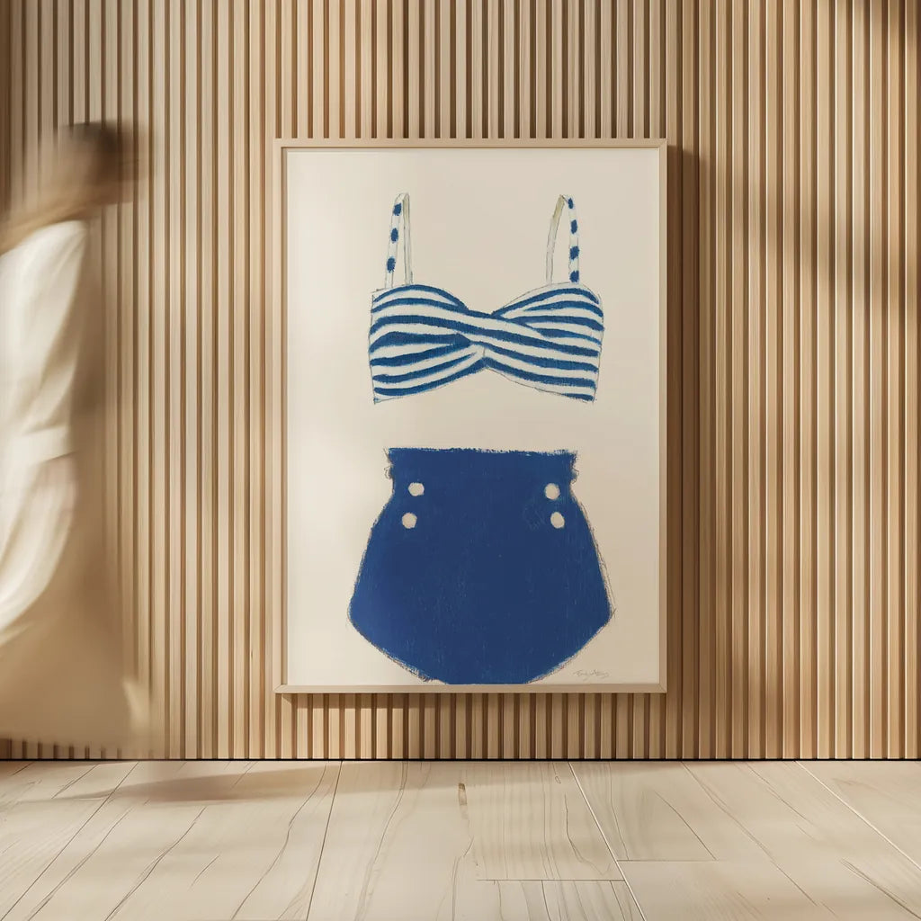 Retro Swimwear II by Emily Adams. shown as over sized large wall art. Available as an archival giclee rolled canvas, fine art paper, or poster print. SKU 69132h.