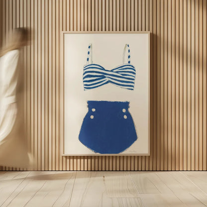 Retro Swimwear II by Emily Adams. shown as over sized large wall art. Available as an archival giclee rolled canvas, fine art paper, or poster print. SKU 69132h.