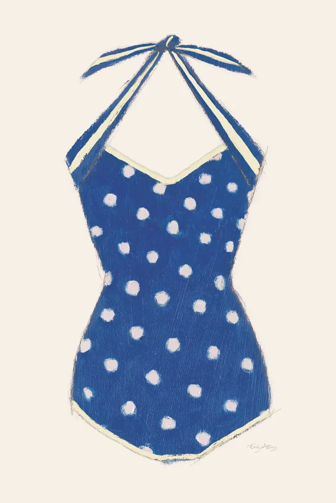 Retro Swimwear II Navy by Emily Adams. SKU 69131h. Archival Giclee Fine art print for wall decor.