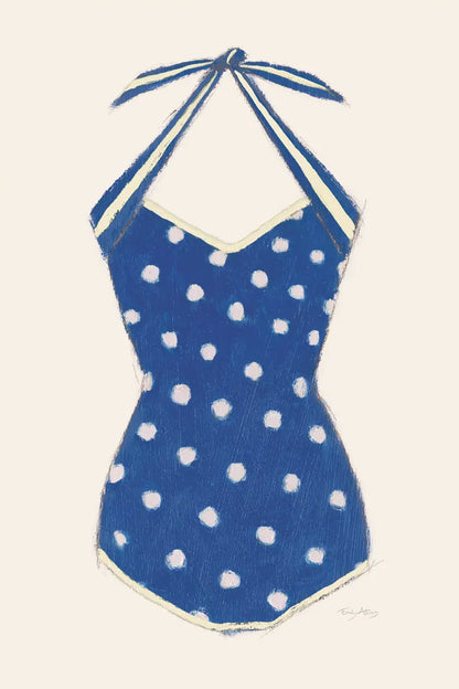 Retro Swimwear II Navy by Emily Adams. SKU 69131h. Archival Giclee Fine art print for wall decor.