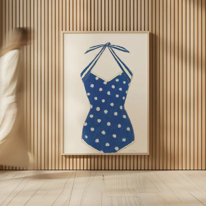 Retro Swimwear II Navy by Emily Adams. shown as over sized large wall art. Available as an archival giclee rolled canvas, fine art paper, or poster print. SKU 69131h.