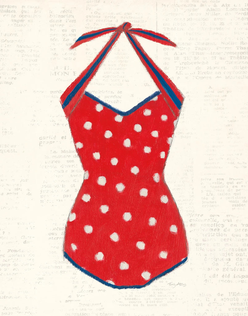 Retro Swimwear II Newsprint by Emily Adams