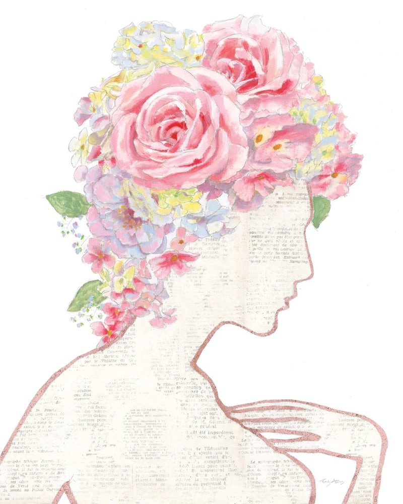 She Dreams of Roses I Gold by Emily Adams