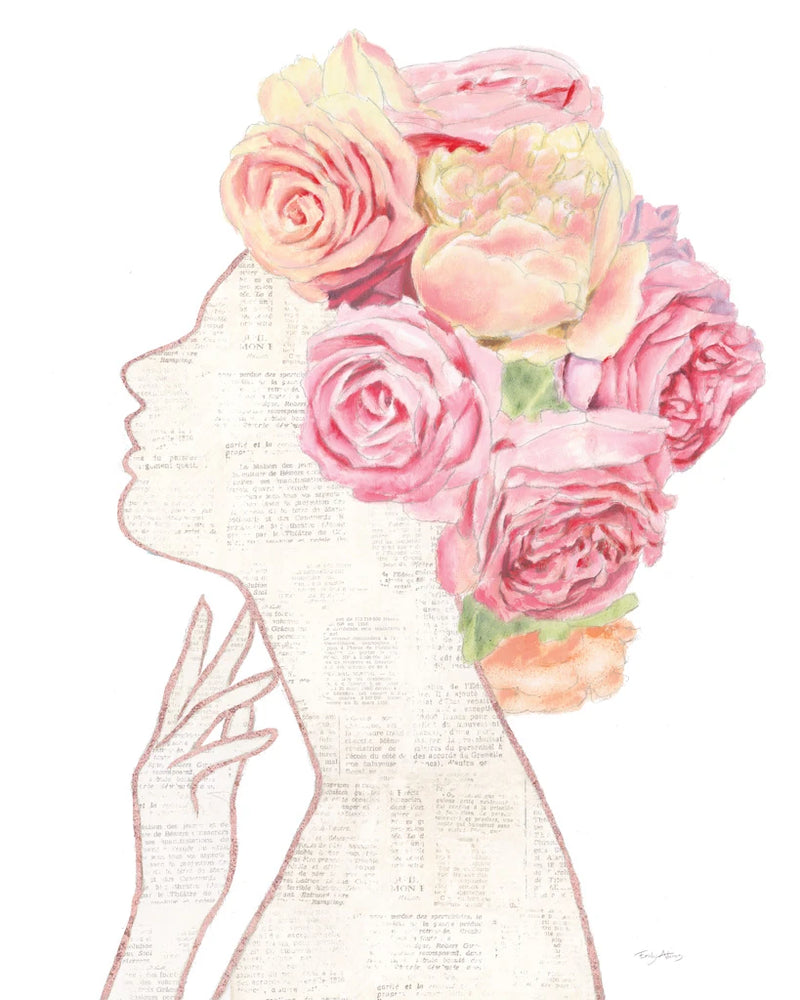 She Dreams of Roses II Gold by Emily Adams