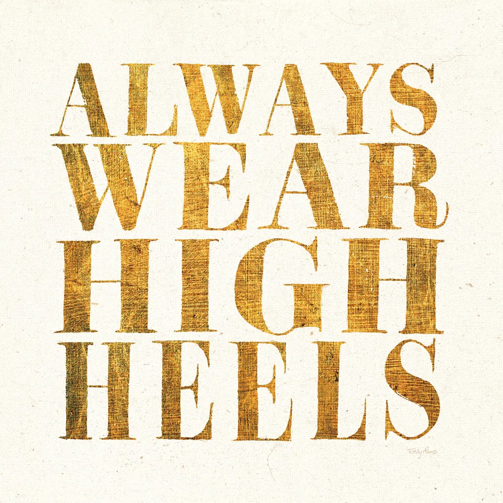 Shoe Festish Quotes II Clean by Emily Adams. SKU 67032a. Archival Giclee Fine art print for wall decor.
