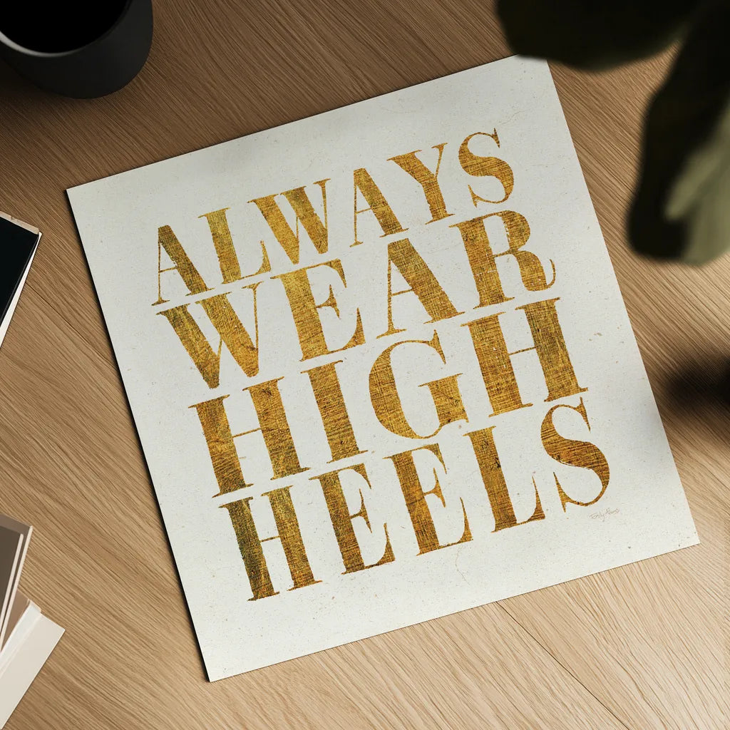 Shoe Festish Quotes II Clean by Emily Adams. Shown as a detailed flat fine art print, highlighting archival giclee quality. Available as an archival giclee rolled canvas, fine art paper, or poster print. SKU 67032a.