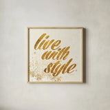 Shoe Fetish Quotes III Light by Emily Adams. Shown in a natural wood glass frame for a timeless modern aesthetic. Available as an archival giclee rolled canvas, fine art paper, or poster print. SKU 20747a.