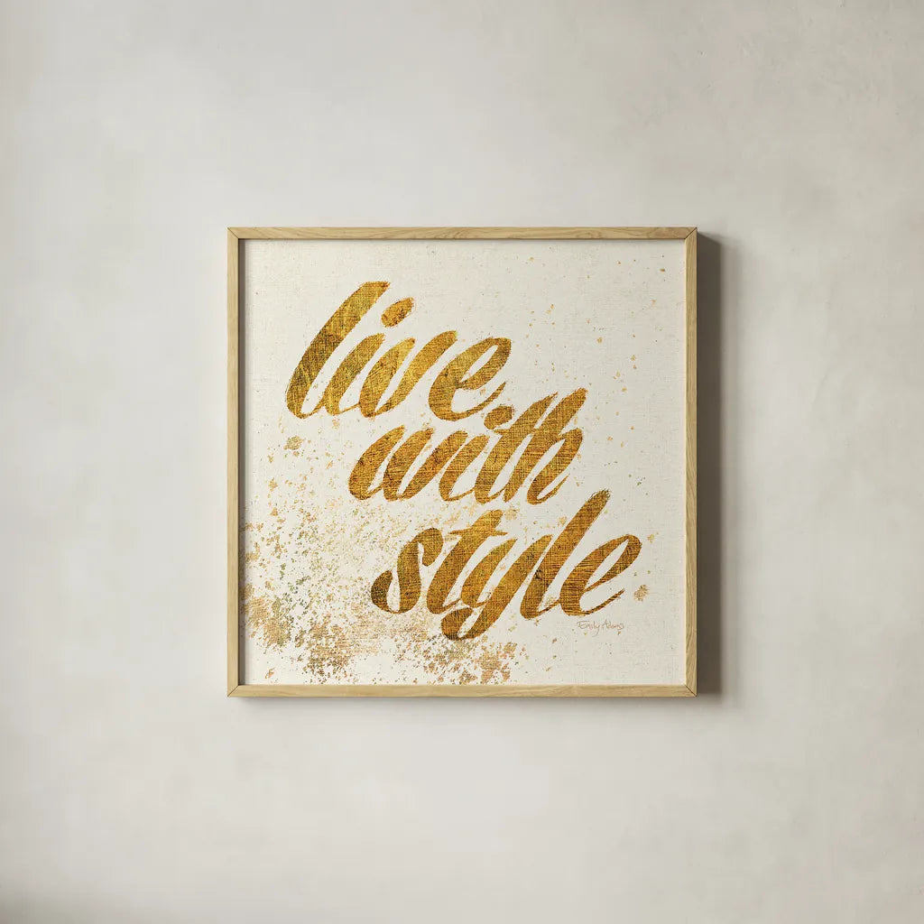 Shoe Fetish Quotes III Light by Emily Adams. Shown in a natural wood glass frame for a timeless modern aesthetic. Available as an archival giclee rolled canvas, fine art paper, or poster print. SKU 20747a.