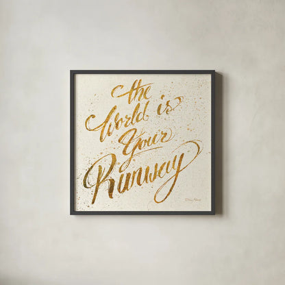 Shoe Fetish Quotes IV Light by Emily Adams. Shown in a sleek black glass frame for a contemporary gallery look. Available as an archival giclee rolled canvas, fine art paper, or poster print. SKU 17212a.