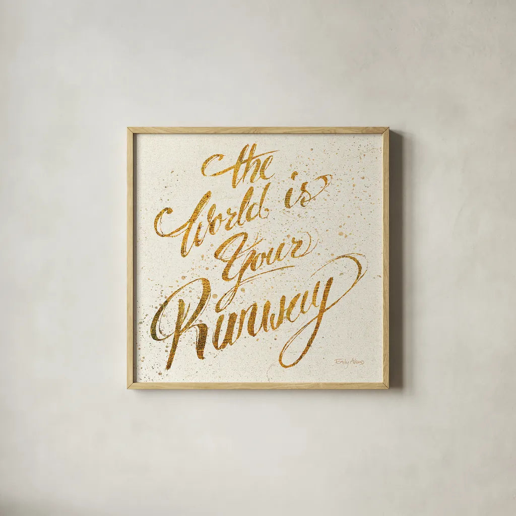 Shoe Fetish Quotes IV Light by Emily Adams. Shown in a natural wood glass frame for a timeless modern aesthetic. Available as an archival giclee rolled canvas, fine art paper, or poster print. SKU 17212a.