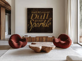 Shoe Fetish Quotes VI Dark by Emily Adams. Shown as extra-large giant wall art in a modern living room. Available as an archival giclee rolled canvas, fine art paper, or poster print. SKU 17979a.