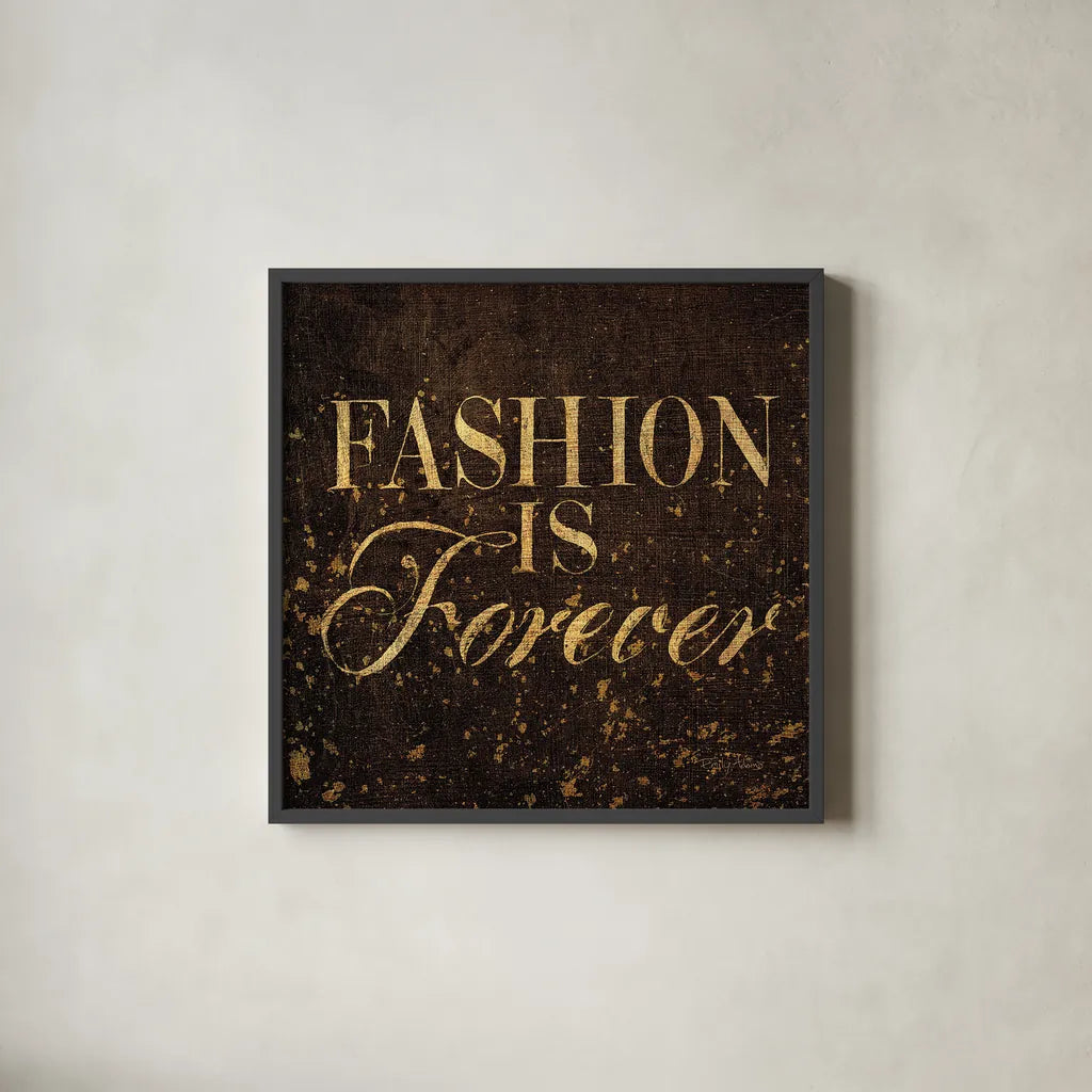 Shoe Fetish Quotes VII Dark by Emily Adams. Shown in a sleek black glass frame for a contemporary gallery look. Available as an archival giclee rolled canvas, fine art paper, or poster print. SKU 17980a.