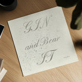 Shot Fetish Quotes IX Light Silver by Emily Adams. Shown as a detailed flat fine art print, highlighting archival giclee quality. Available as an archival giclee rolled canvas, fine art paper, or poster print. SKU 29357a.