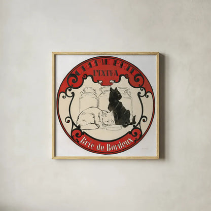 Vintage Cheese Label IV by Emily Adams. Shown in a natural wood glass frame for a timeless modern aesthetic. Available as an archival giclee rolled canvas, fine art paper, or poster print. SKU 35279a.