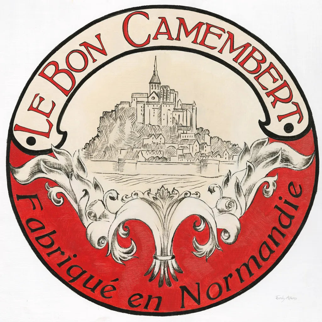 Vintage Cheese Label VI by Emily Adams. SKU 35277a. Archival Giclee Fine art print for wall decor.