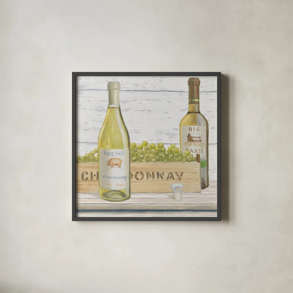 Vintners Recess III by Emily Adams. Shown in a sleek black glass frame for a contemporary gallery look. Available as an archival giclee rolled canvas, fine art paper, or poster print. SKU 33674a.