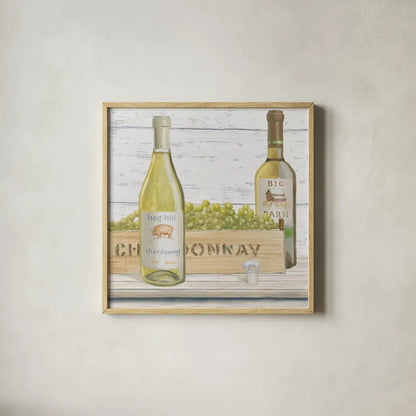 Vintners Recess III by Emily Adams. Shown in a natural wood glass frame for a timeless modern aesthetic. Available as an archival giclee rolled canvas, fine art paper, or poster print. SKU 33674a.