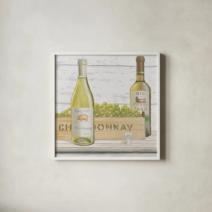 Vintners Recess III by Emily Adams. Shown in a crisp white glass frame for a clean and minimalist style. Available as an archival giclee rolled canvas, fine art paper, or poster print. SKU 33674a.