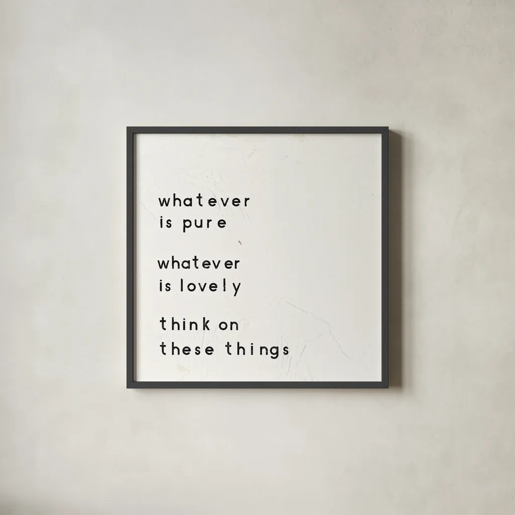 Words of Encouragement IV by Emily Adams. Shown in a sleek black glass frame for a contemporary gallery look. Available as an archival giclee rolled canvas, fine art paper, or poster print. SKU 27421a.