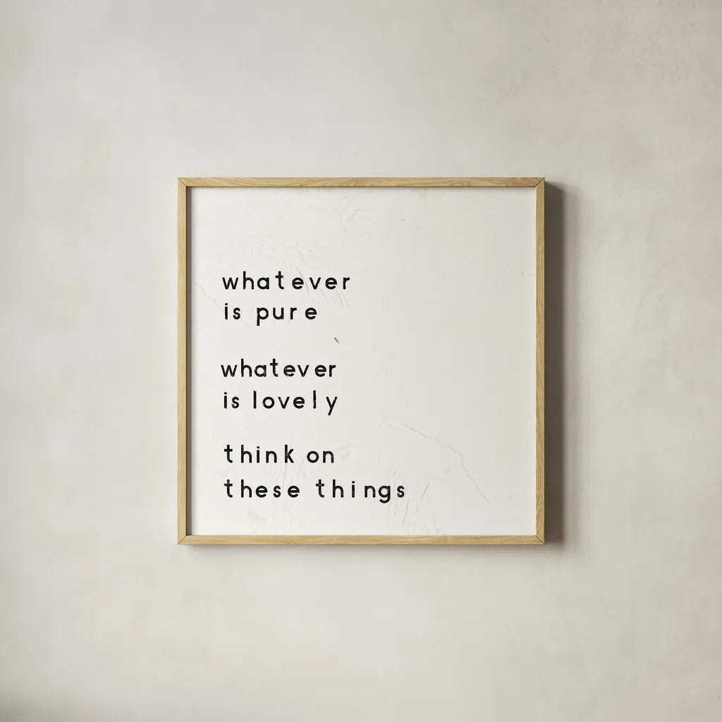 Words of Encouragement IV by Emily Adams. Shown in a natural wood glass frame for a timeless modern aesthetic. Available as an archival giclee rolled canvas, fine art paper, or poster print. SKU 27421a.