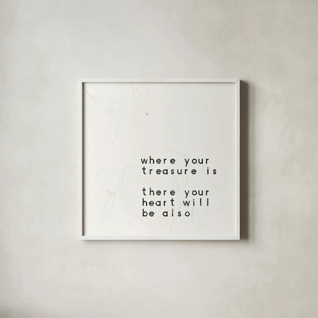 Words of Encouragement V by Emily Adams. Shown in a crisp white glass frame for a clean and minimalist style. Available as an archival giclee rolled canvas, fine art paper, or poster print. SKU 27422a.