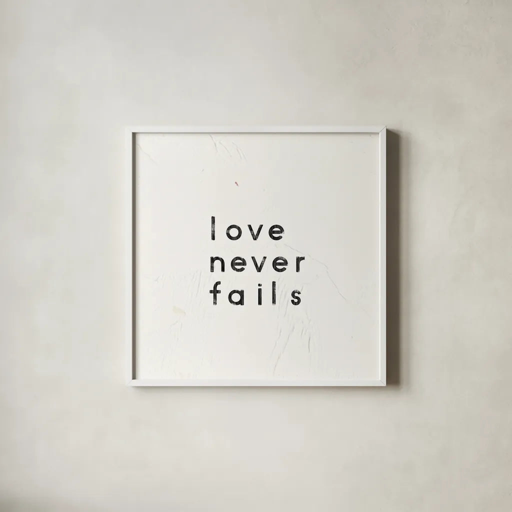 Words of Encouragement VI by Emily Adams. Shown in a crisp white glass frame for a clean and minimalist style. Available as an archival giclee rolled canvas, fine art paper, or poster print. SKU 27423a.