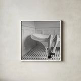 Legs by Aledanda. Shown in a crisp white glass frame for a clean and minimalist style. Available as an archival giclee rolled canvas, fine art paper, or poster print. SKU 57994a.