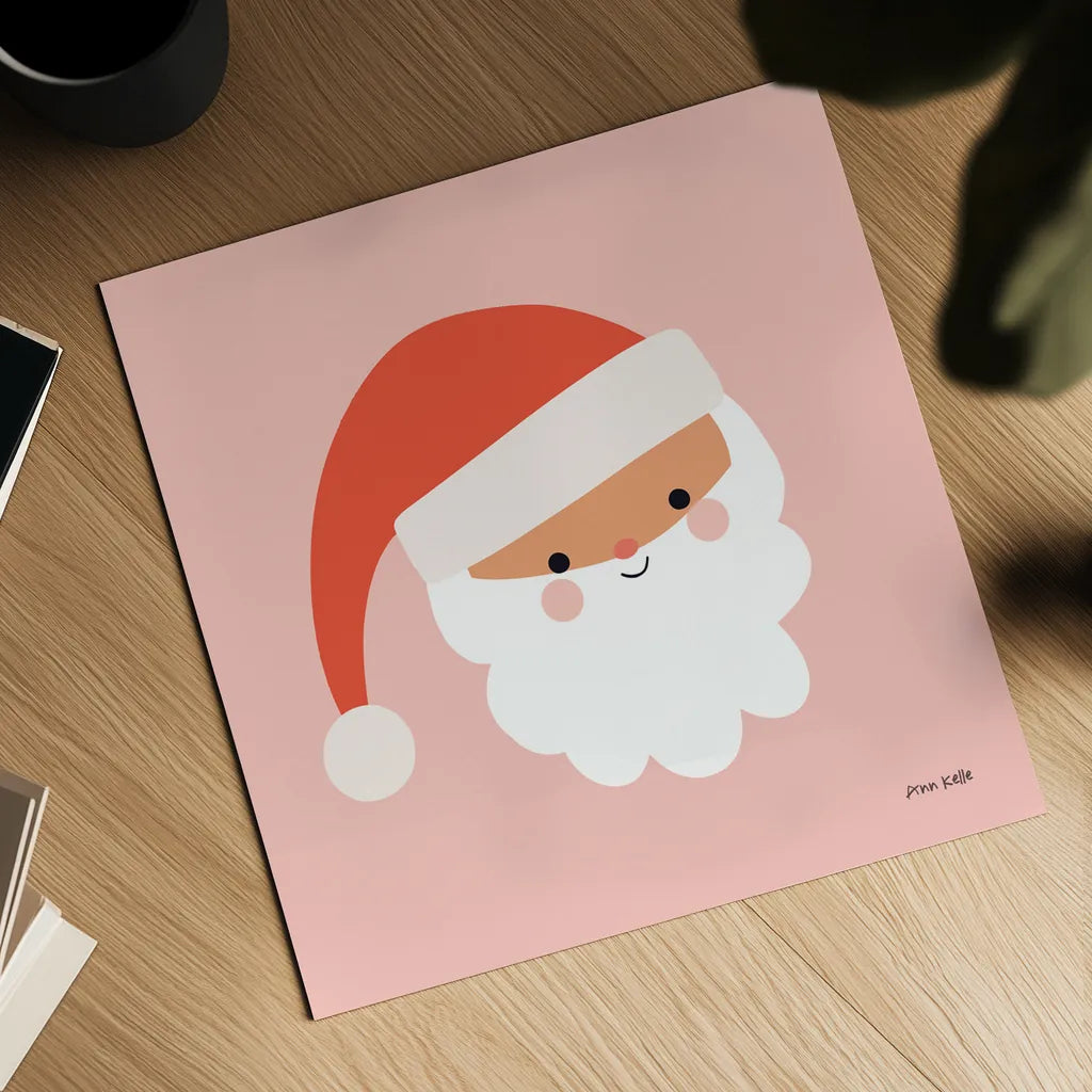 Santa by Ann Kelle. Shown as a detailed flat fine art print, highlighting archival giclee quality. Available as an archival giclee rolled canvas, fine art paper, or poster print. SKU 81236a.