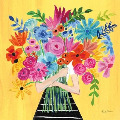 A Bunch of Flowers I by Farida Zaman. SKU 61180a. Archival Giclee Fine art print for wall decor.