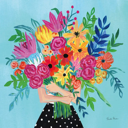 A Bunch of Flowers II by Farida Zaman. SKU 61181a. Archival Giclee Fine art print for wall decor.