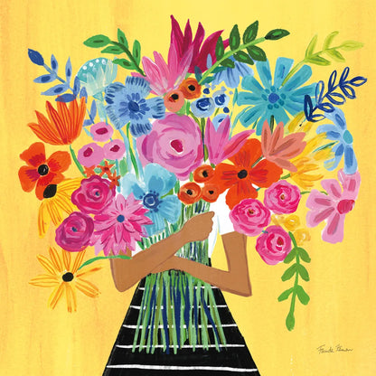 A Bunch of Flowers III by Farida Zaman. SKU 70055a. Archival Giclee Fine art print for wall decor.