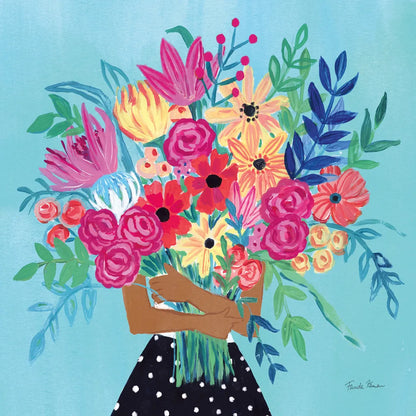 A Bunch of Flowers IV by Farida Zaman. SKU 70056a. Archival Giclee Fine art print for wall decor.