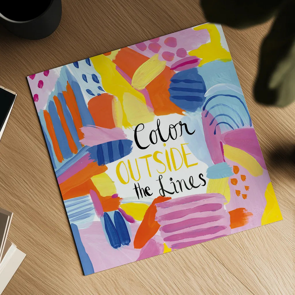 Abstract Affirmations I by Farida Zaman. Shown as a detailed flat fine art print, highlighting archival giclee quality. Available as an archival giclee rolled canvas, fine art paper, or poster print. SKU 42528a.