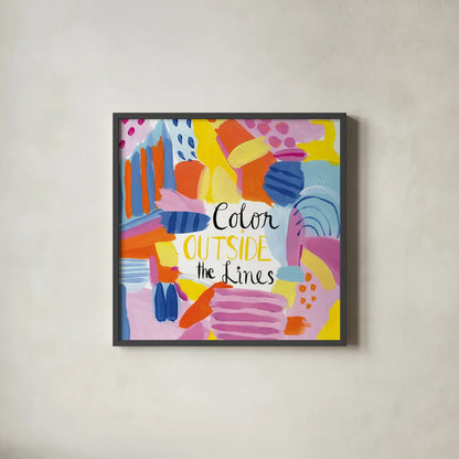 Abstract Affirmations I by Farida Zaman. Shown in a sleek black glass frame for a contemporary gallery look. Available as an archival giclee rolled canvas, fine art paper, or poster print. SKU 42528a.