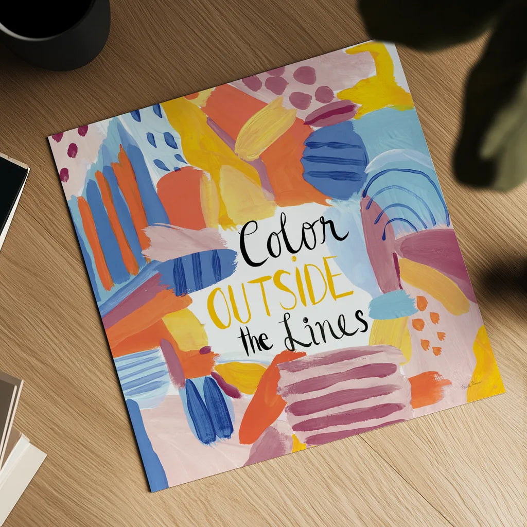 Abstract Affirmations I v2 by Farida Zaman. Shown as a detailed flat fine art print, highlighting archival giclee quality. Available as an archival giclee rolled canvas, fine art paper, or poster print. SKU 42912a.