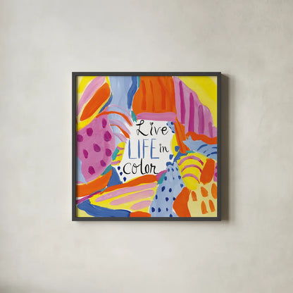 Abstract Affirmations III by Farida Zaman. Shown in a sleek black glass frame for a contemporary gallery look. Available as an archival giclee rolled canvas, fine art paper, or poster print. SKU 42530a.