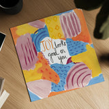 Abstract Affirmations IV v2 by Farida Zaman. Shown as a detailed flat fine art print, highlighting archival giclee quality. Available as an archival giclee rolled canvas, fine art paper, or poster print. SKU 42915a.
