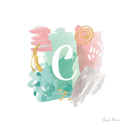 Abstract Monogram C by Farida Zaman. SKU 48434a. Archival Giclee Fine art print for wall decor.