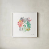 Abstract Monogram S by Farida Zaman. Shown in a crisp white glass frame for a clean and minimalist style. Available as an archival giclee rolled canvas, fine art paper, or poster print. SKU 48440a.