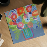 Abstracted Florals by Farida Zaman. Shown as a detailed flat fine art print, highlighting archival giclee quality. Available as an archival giclee rolled canvas, fine art paper, or poster print. SKU 96313a.
