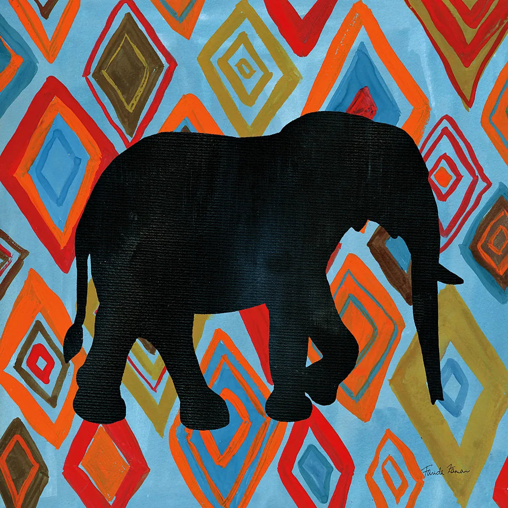 African Animal I by Farida Zaman. SKU 42837a. Archival Giclee Fine art print for wall decor.